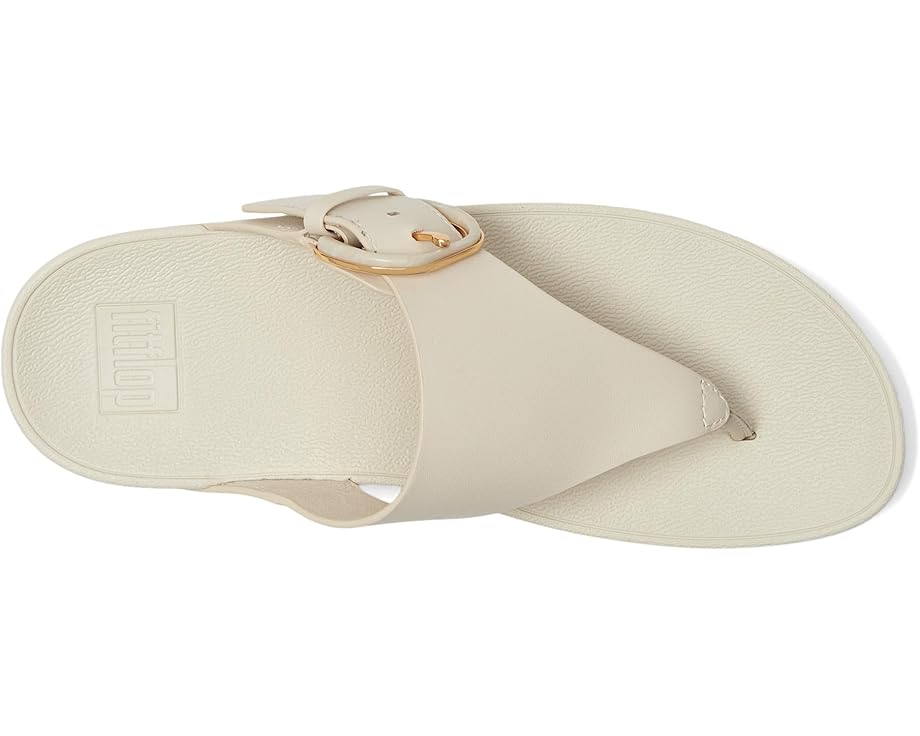 6pm FitFlop Lulu Resin-Buckle Leather Toe-Post Sandals Women's