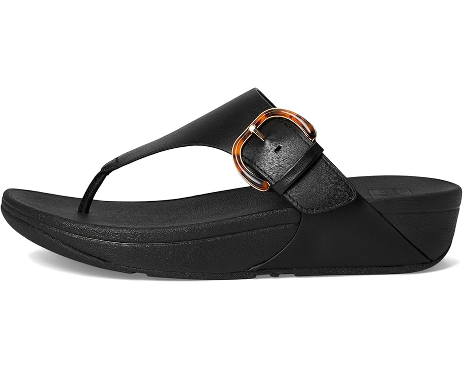 6pm FitFlop Lulu Resin-Buckle Leather Toe-Post Sandals Women's