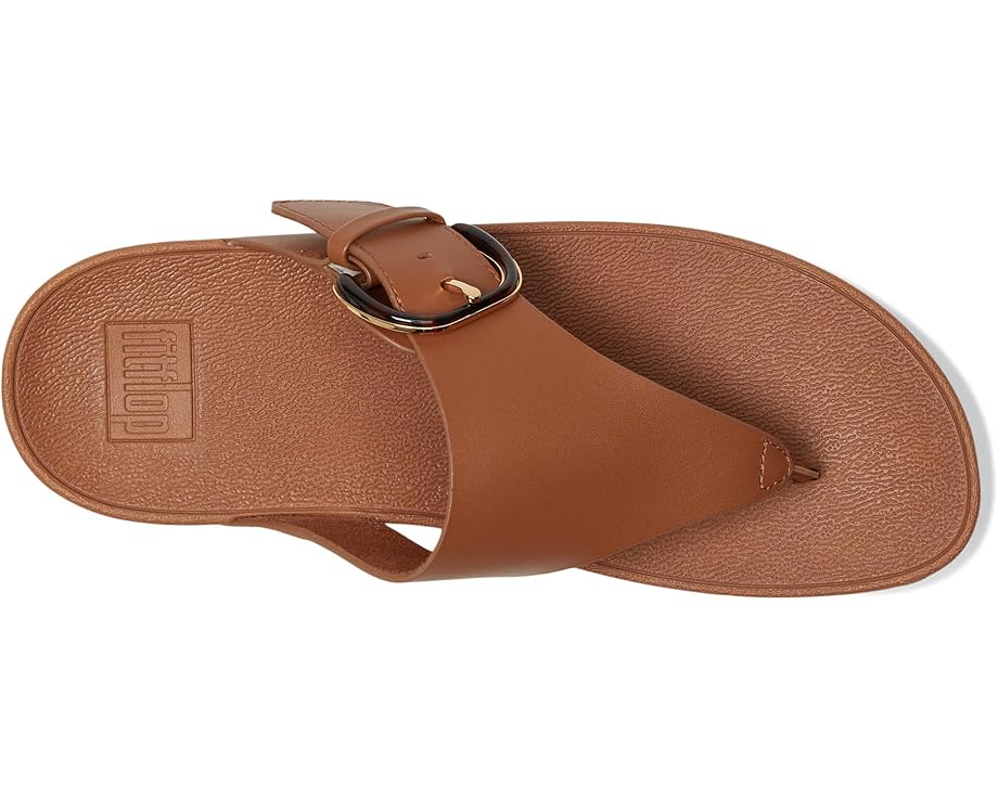 6pm FitFlop Lulu Resin-Buckle Leather Toe-Post Sandals Women's