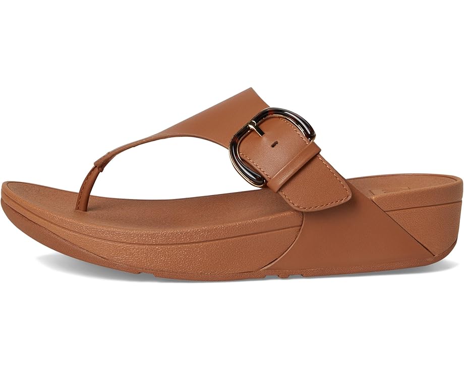 6pm FitFlop Lulu Resin-Buckle Leather Toe-Post Sandals Women's