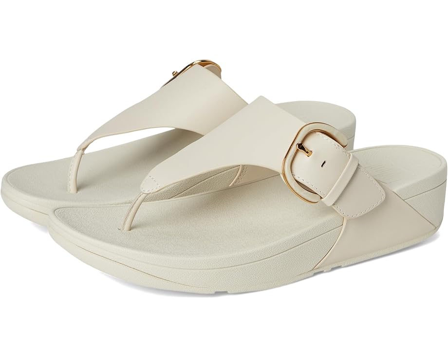 6pm FitFlop Lulu Resin-Buckle Leather Toe-Post Sandals Women's
