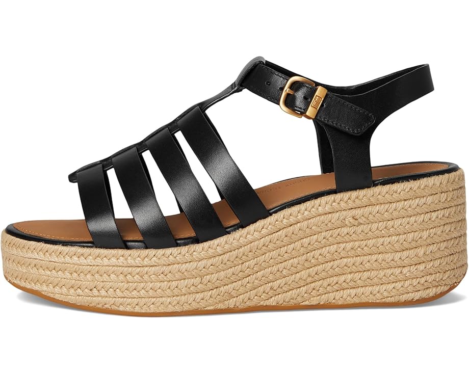 6pm FitFlop PLATFFORMS Espadrille Leather Fisherman Wedge Sandals Women's