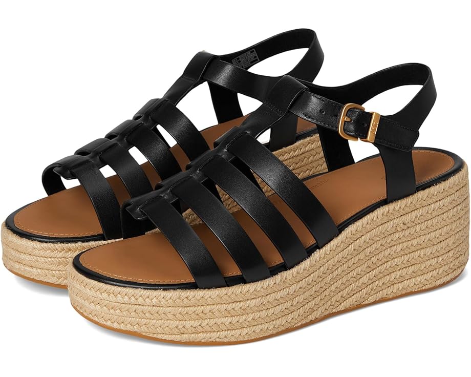6pm FitFlop PLATFFORMS Espadrille Leather Fisherman Wedge Sandals Women's