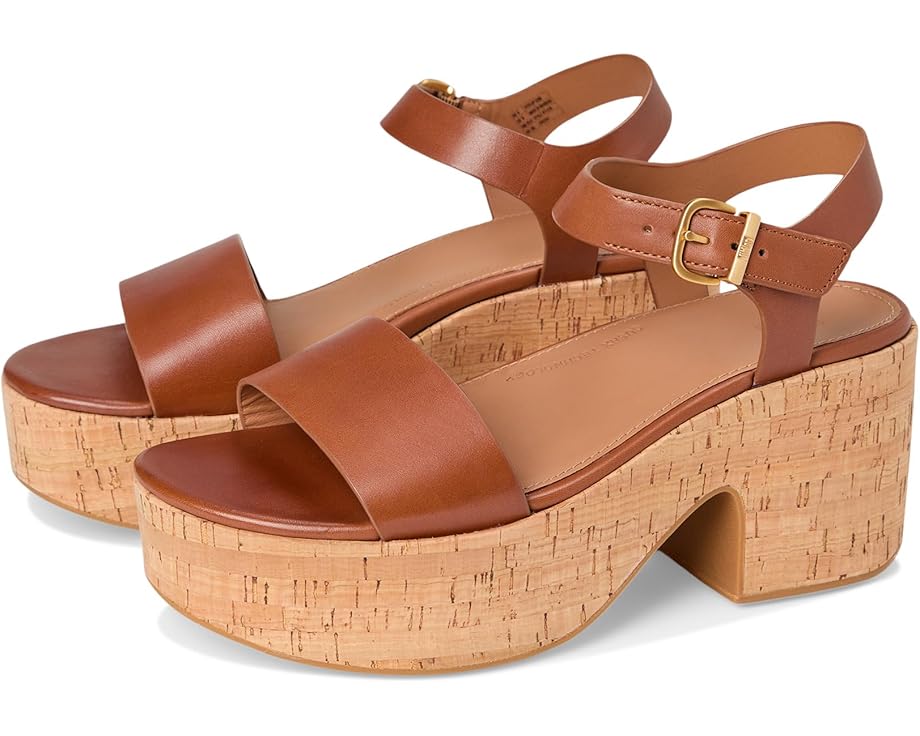 FitFlop Platfforms Leather/Cork Heeled Ankle-Strap Sandals Women's
