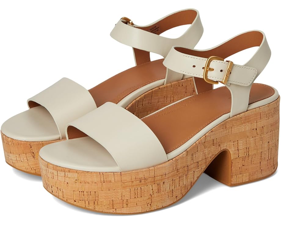6pm FitFlop Platfforms Leather/Cork Heeled Ankle-Strap Sandals Women's