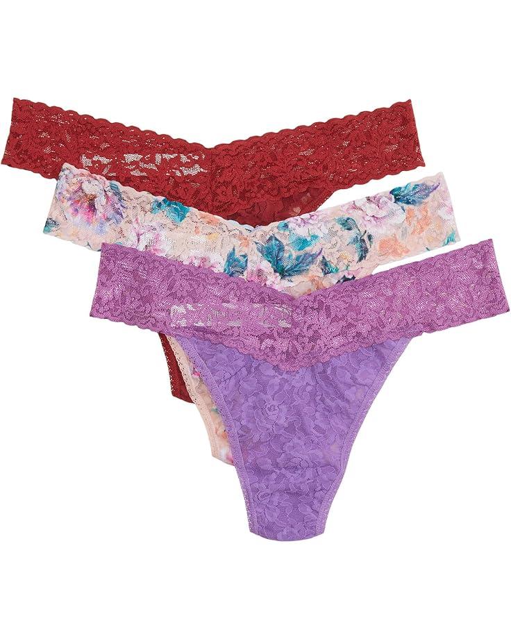 6pm Hanky Panky Signature Lace Low Rise Thong 3-Pack Women's