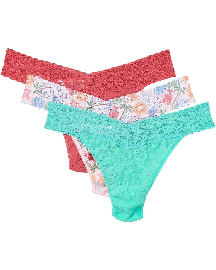 6pm Hanky Panky Signature Lace Original Rise Thong 3-Pack Women's