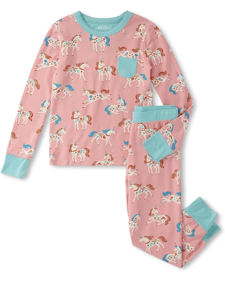 Hatley Kids Folksy Unicorn Bamboo Pajama Set (Toddler/Little Kid/Big Kid)