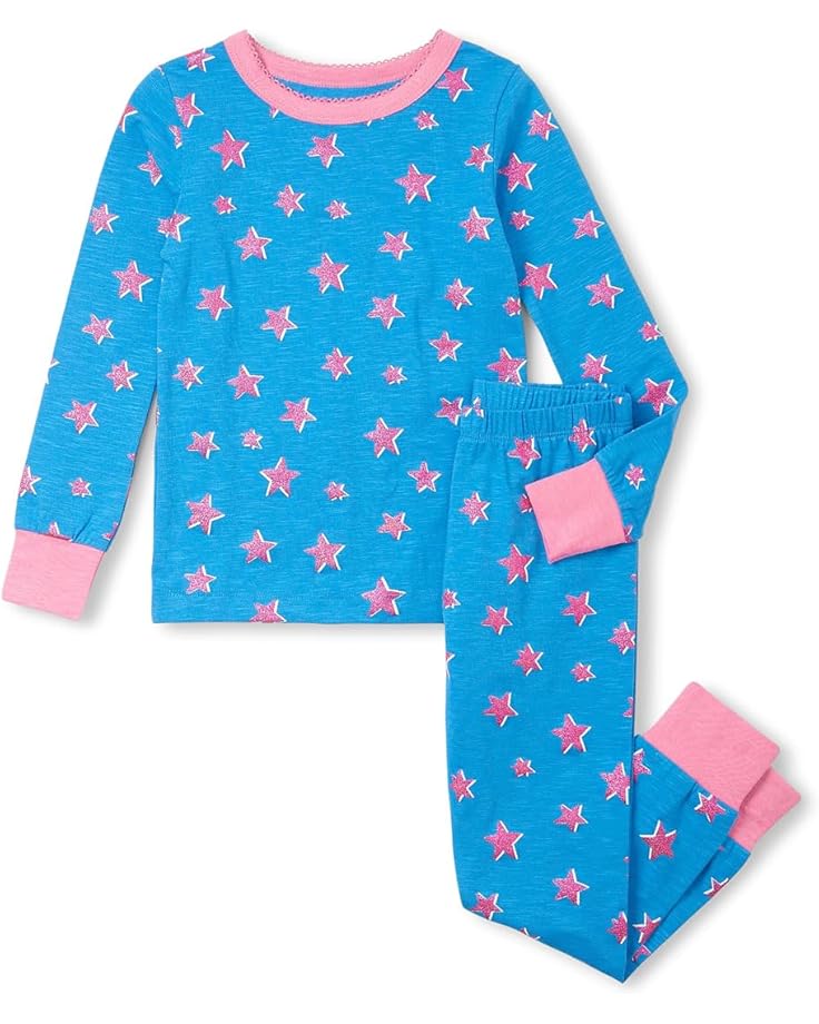 6pm Hatley Kids Glitter Stars Stretch Cotton Pajama Set (Toddler/Little Kid/Big Kid)