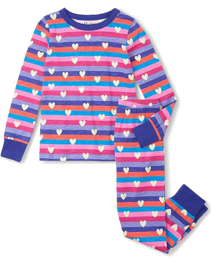 Hatley Kids Stripes & Hearts Stretch Cotton Pajama Set (Toddler/Little Kid/Big Kid)