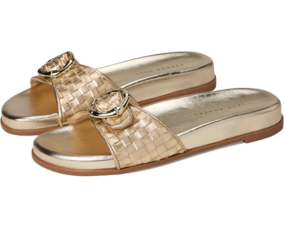 6pm Jack Rogers Essex Slide - Embossed Metallic Leather Women's