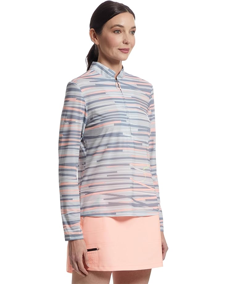 Jamie Sadock Sunsense Chopstix Print Long Sleeve 1/4 Zip Sun Protection Top Women's
