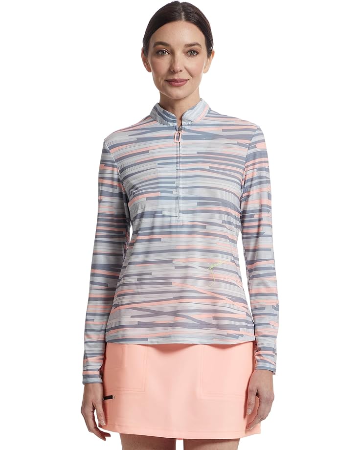 Jamie Sadock Sunsense Chopstix Print Long Sleeve 1/4 Zip Sun Protection Top Women's