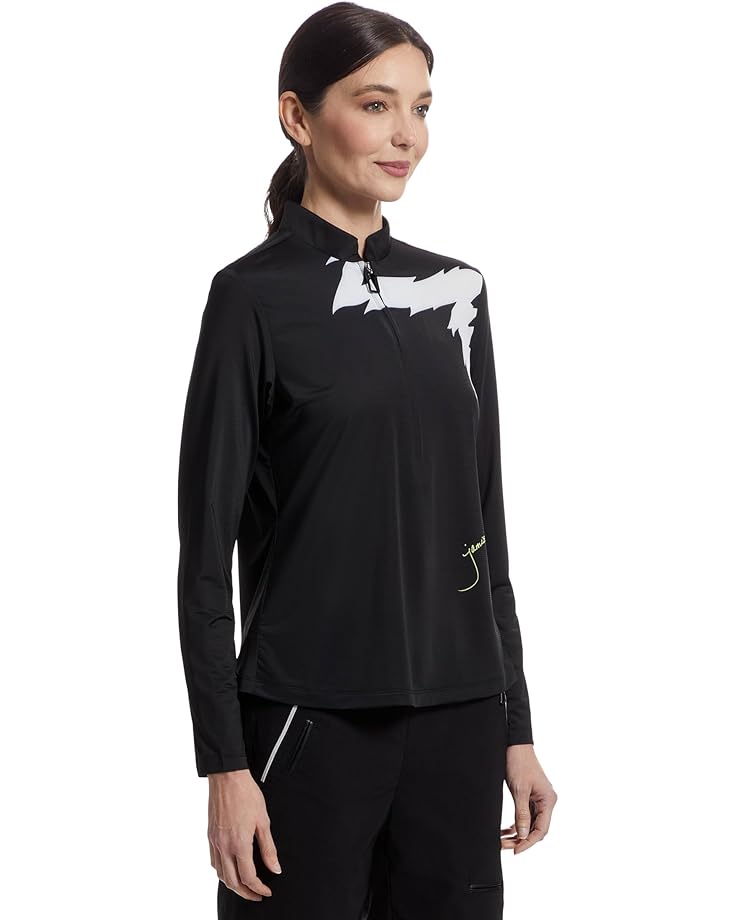 Jamie Sadock Sunsense Lightning Print Long Sleeve 1/4 Zip Sun Protection Top Women's