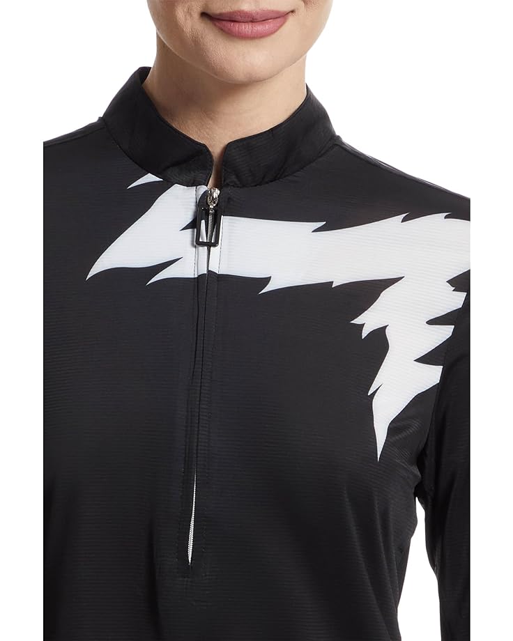 Jamie Sadock Sunsense Lightning Print Long Sleeve 1/4 Zip Sun Protection Top Women's