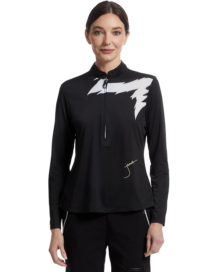 Jamie Sadock Sunsense Lightning Print Long Sleeve 1/4 Zip Sun Protection Top Women's