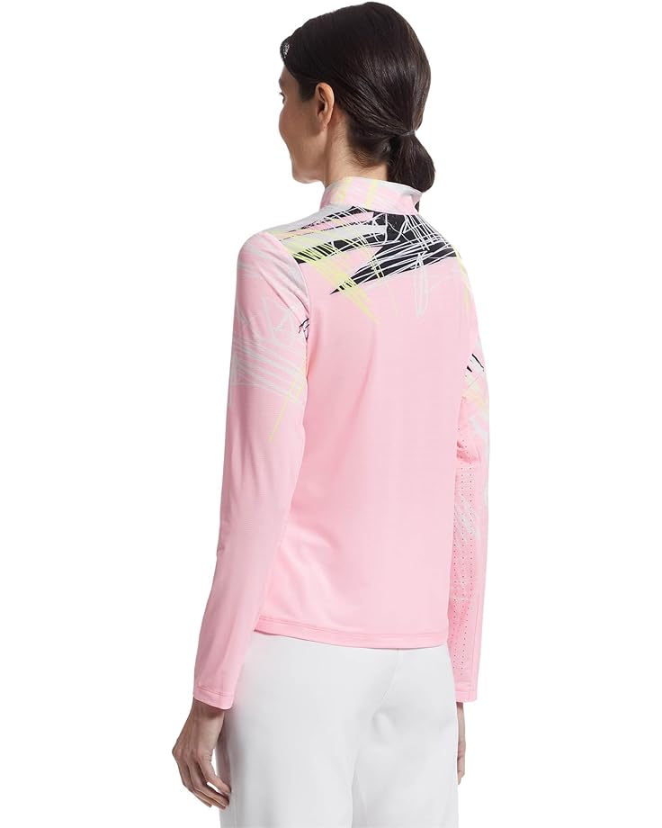 Jamie Sadock Sunsense Strings Print Long Sleeve 1/4 Zip Sun Protection Top Women's