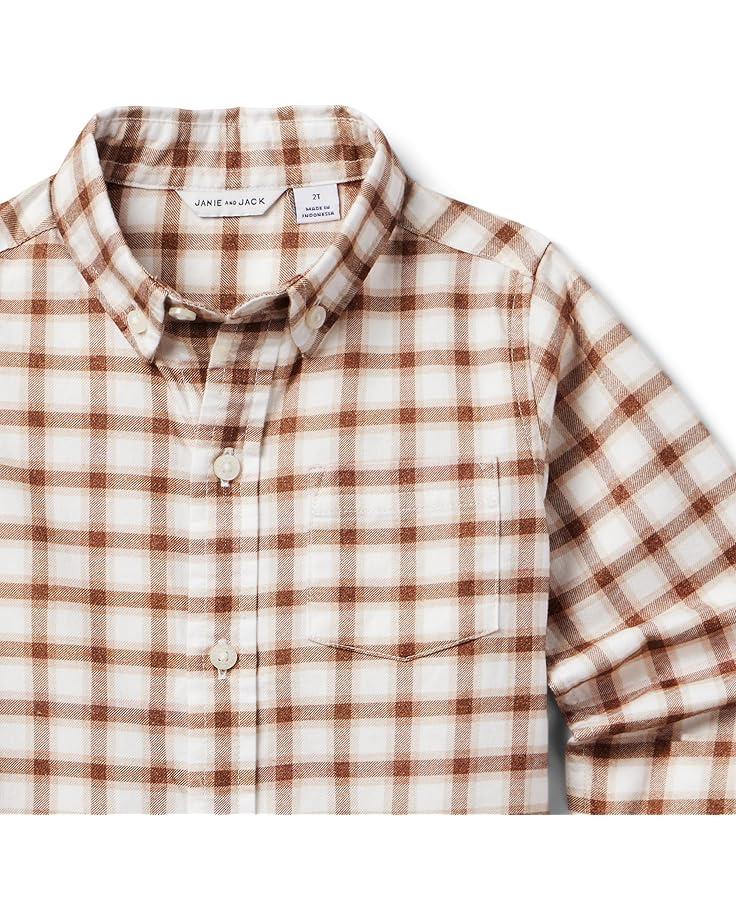 Janie And Jack Brushed Tattersol Shirt (Toddler/Little Kid/Big Kid)