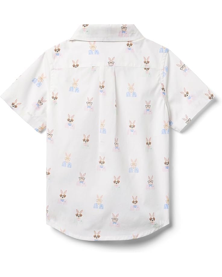 Janie And Jack Bunny Print Button Up Shirt (Toddler/Little Kids/Big Kids)