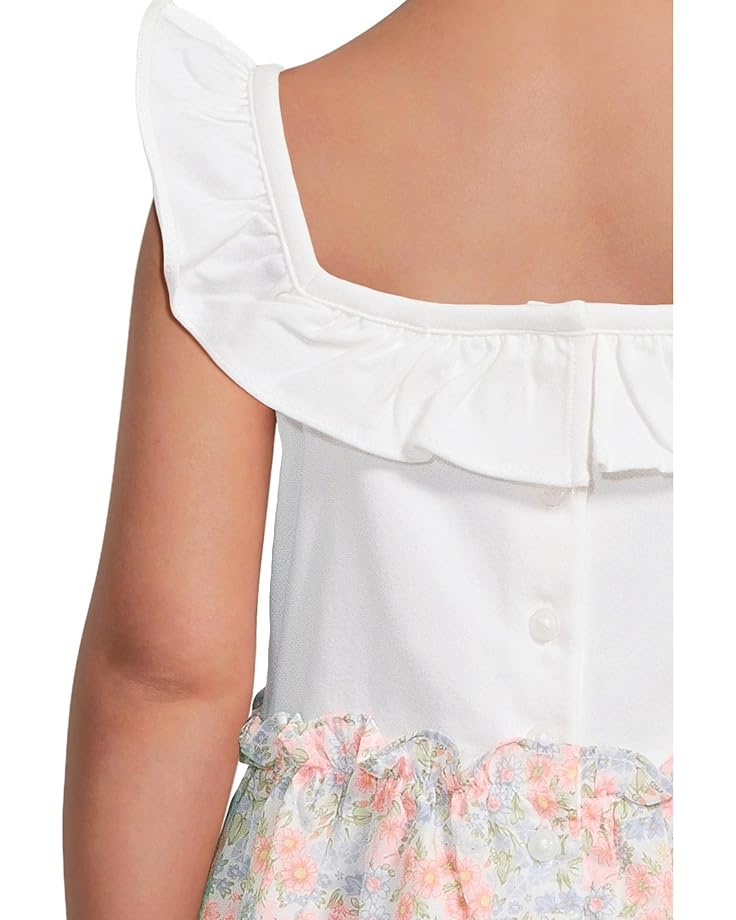 6pm Janie And Jack Ditsy Floral Mixed Media Dress (toddler/Little Kid/Big Kid)