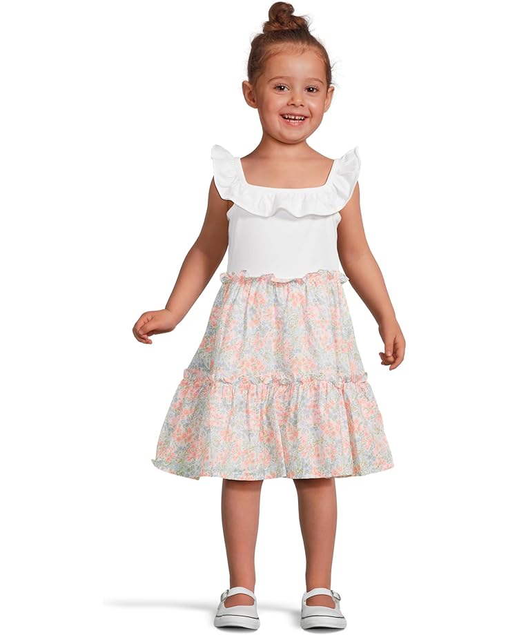 6pm Janie and Jack Ditsy Floral Mixed Media Dress (toddler/Little Kid/Big Kid)