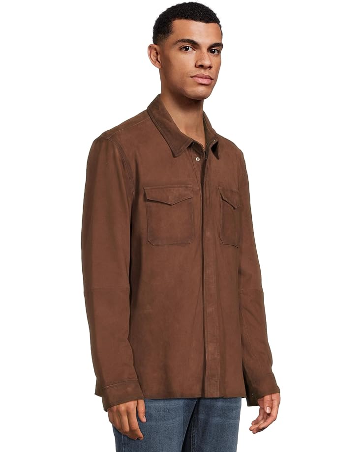 6pm John Varvatos Izzy Leather Shirt Jacket L1416z3 Men's