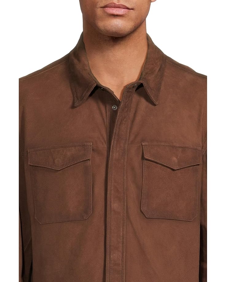 6pm John Varvatos Izzy Leather Shirt Jacket L1416z3 Men's