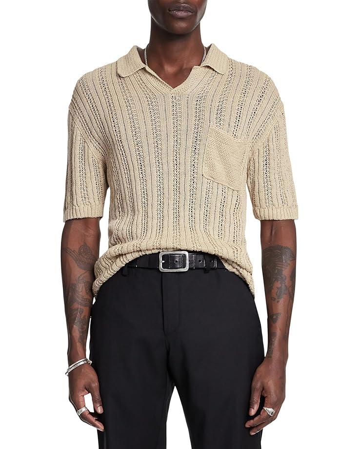 6pm John Varvatos Odin Linen Sweater Polo Y2317S25 Men's