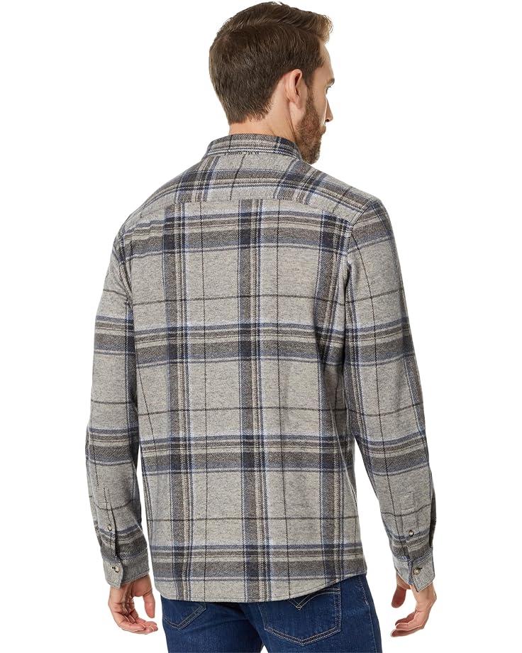 Johnston & Murphy Brushed Large Plaid Button Front Knit Men's