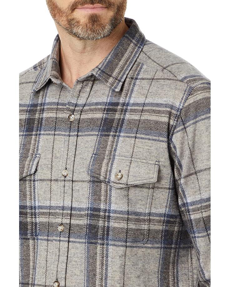 Johnston & Murphy Brushed Large Plaid Button Front Knit Men's