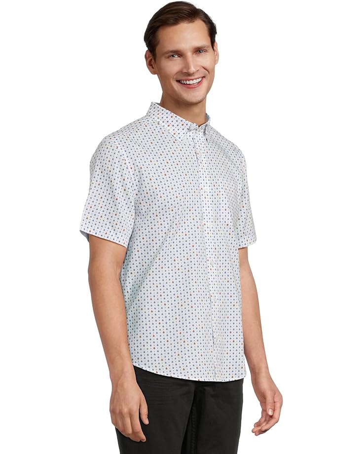 Johnston & Murphy Short Sleeve Ditsy Floral Print Shirt Men's