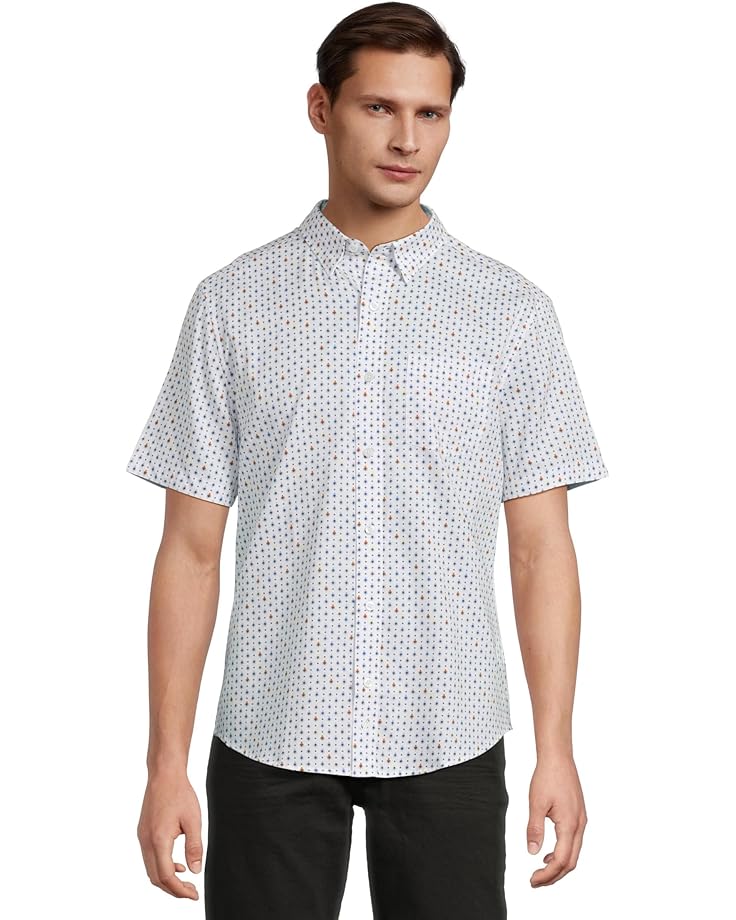 Johnston & Murphy Short Sleeve Ditsy Floral Print Shirt Men's