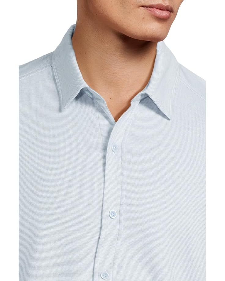 6pm Johnston & Murphy Short Sleeve J&M Flex Birdseye Button Front Men's