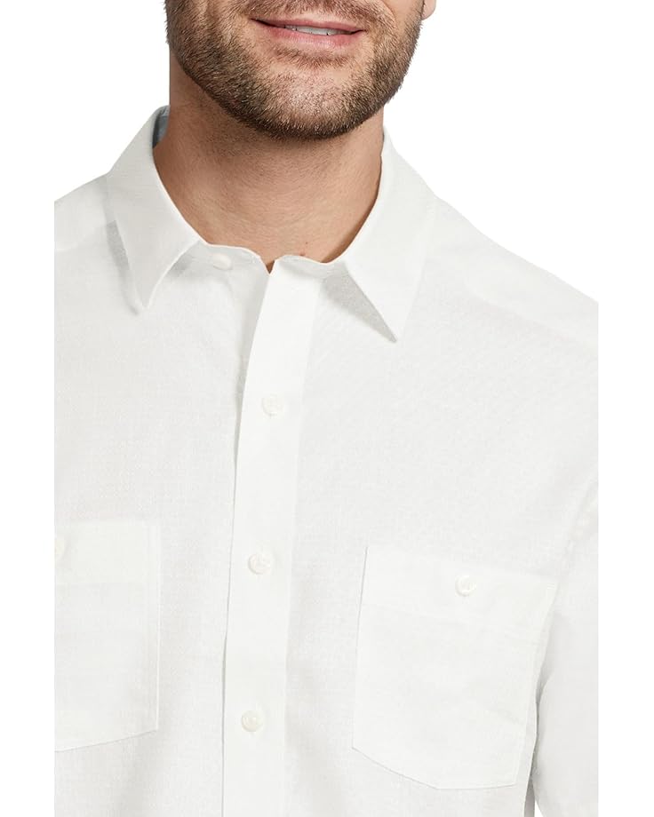 6pm Johnston & Murphy Short Sleeve Tonal Box Linen Shirt Men's