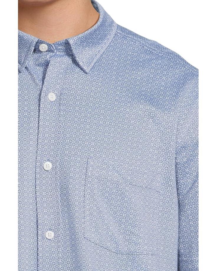 6pm Johnston & Murphy Short Sleeve XC Flex Birdseye Geo Print Button Front Shirt Men's