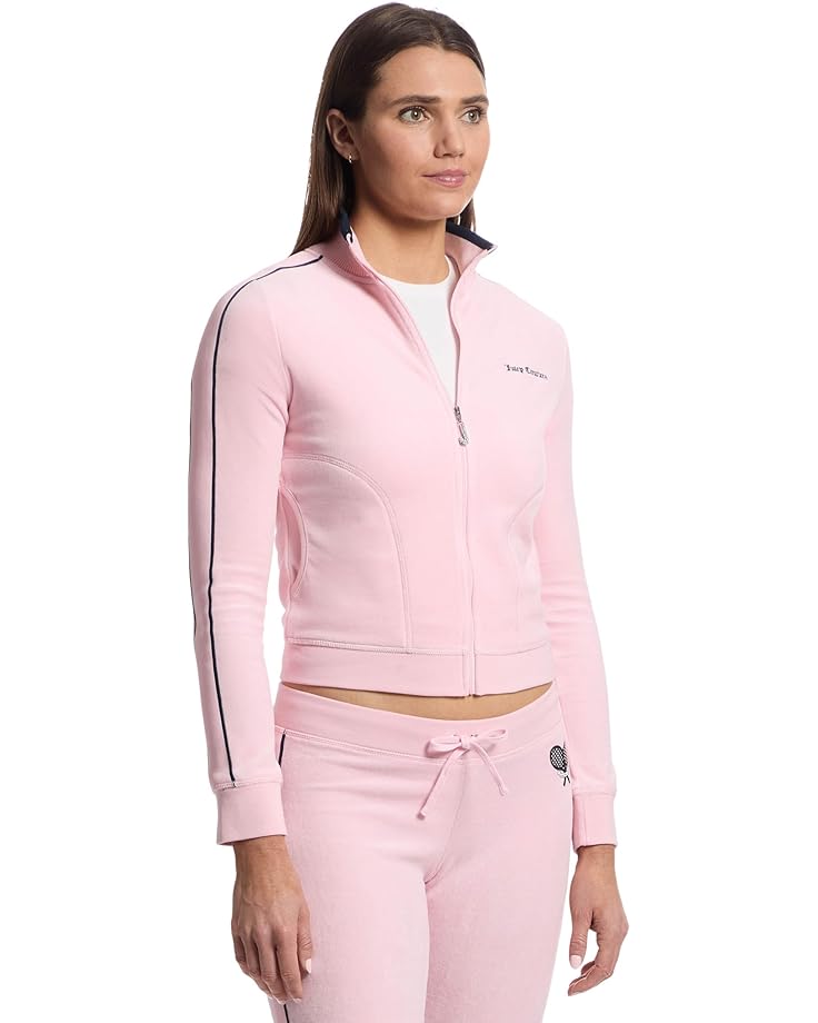 Juicy Couture Heritage Mock Neck Track Jacket With Back Graphic Women's