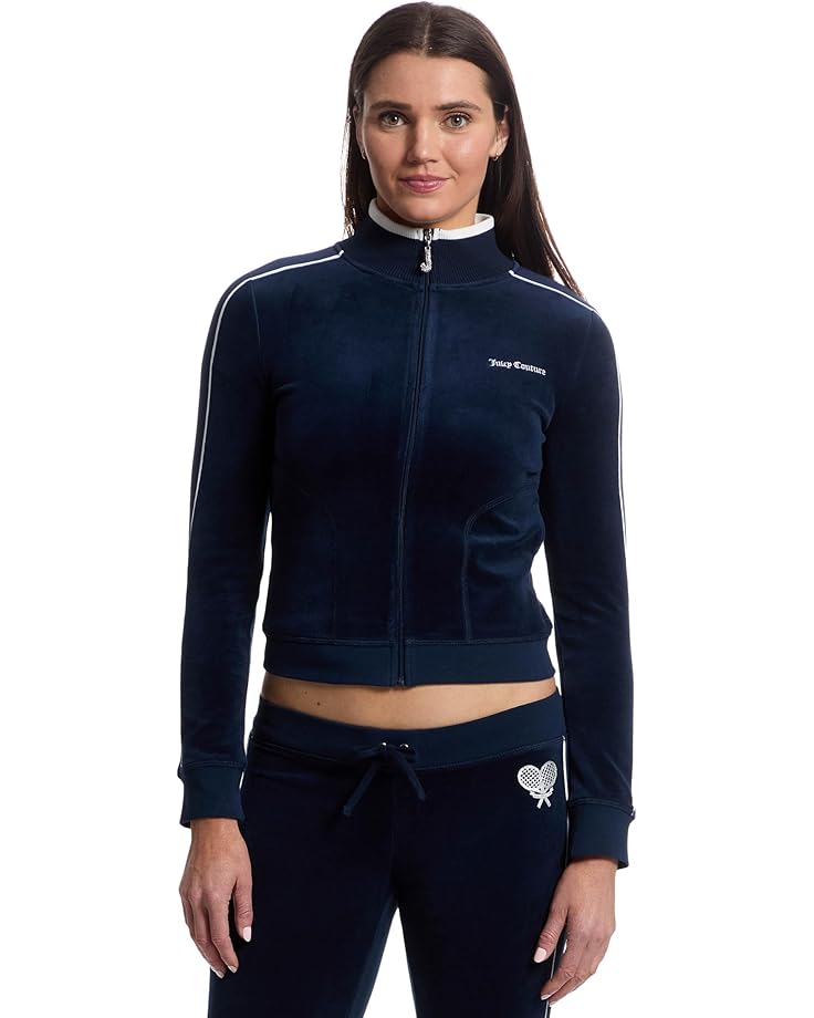 Juicy Couture Heritage Mock Neck Track Jacket with Back Graphic Women's