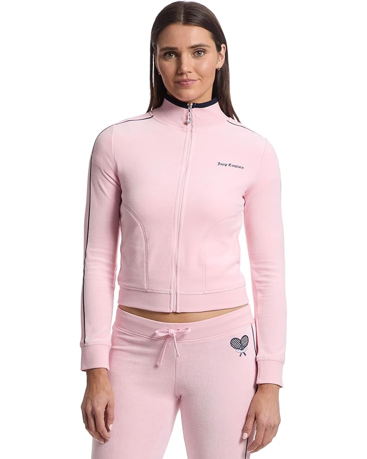 Juicy Couture Heritage Mock Neck Track Jacket with Back Graphic Women's