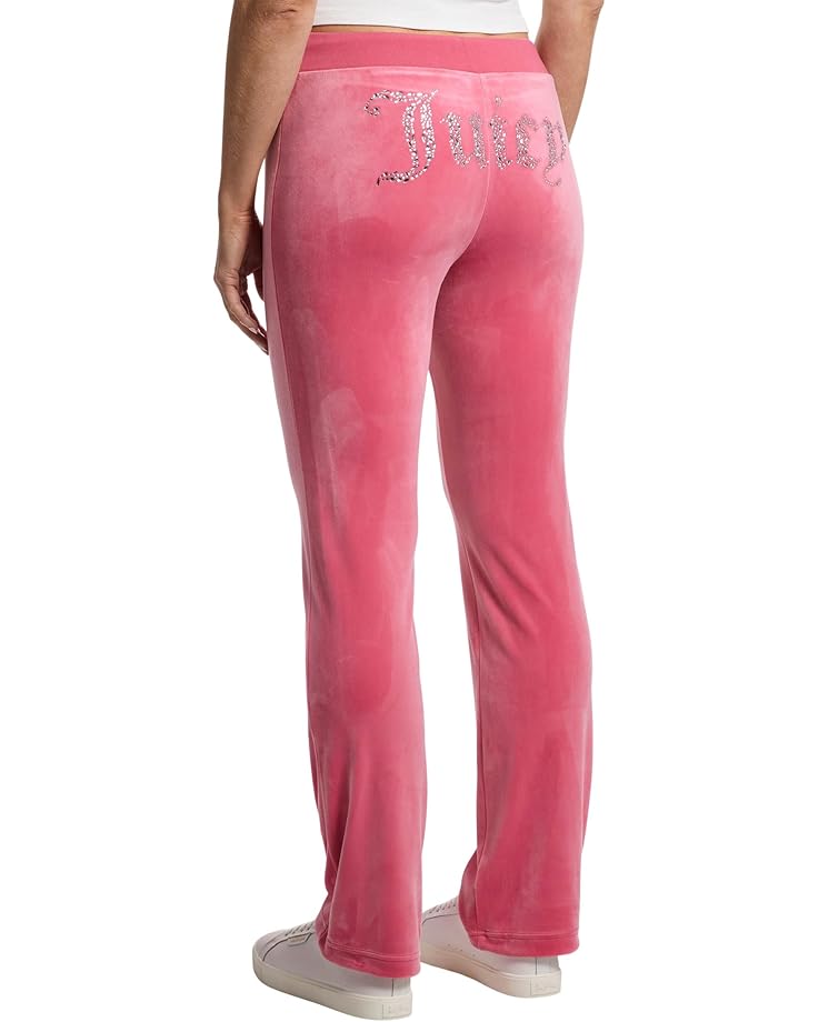 Juicy Couture Luxe Velour Rib Waist Velour Pants With Mixed Ston Women's