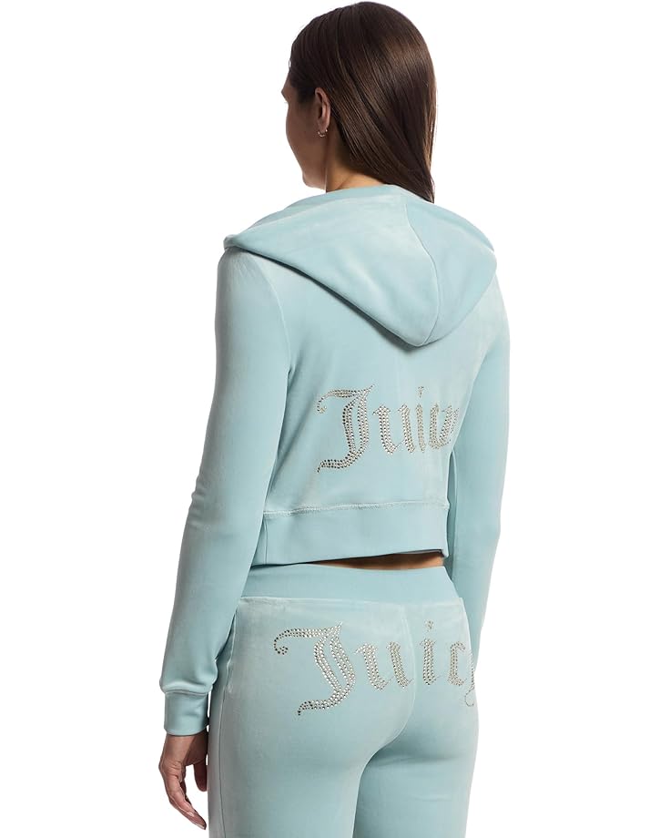 Juicy Couture Solid Classic Juicy Hoodie With Back Bling Women's