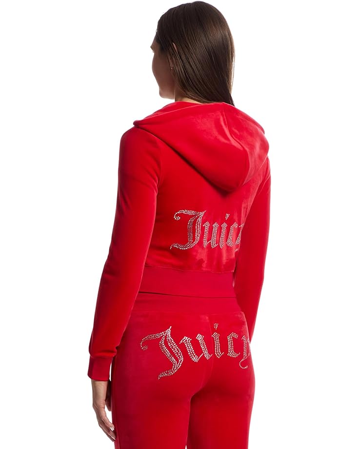 Juicy Couture Solid Classic Juicy Hoodie With Back Bling Women's