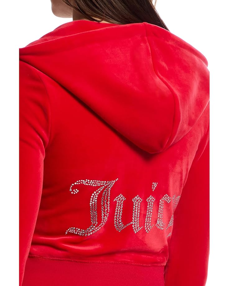 Juicy Couture Solid Classic Juicy Hoodie With Back Bling Women's