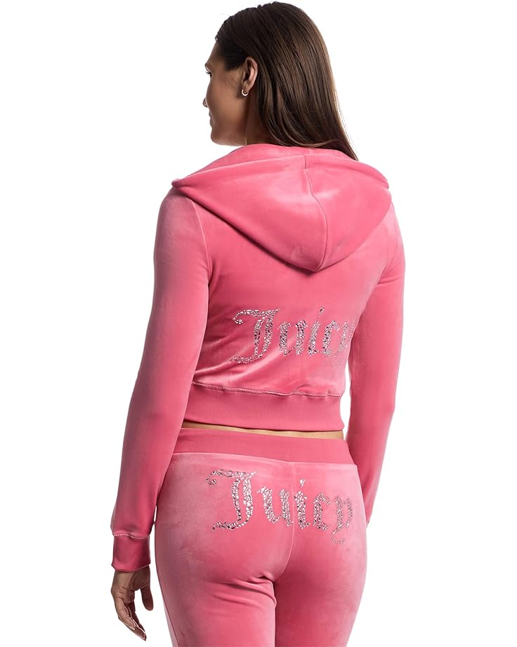 Juicy Couture Solid Classic Juicy Hoodie With Back Bling Women's Pink Lemonade