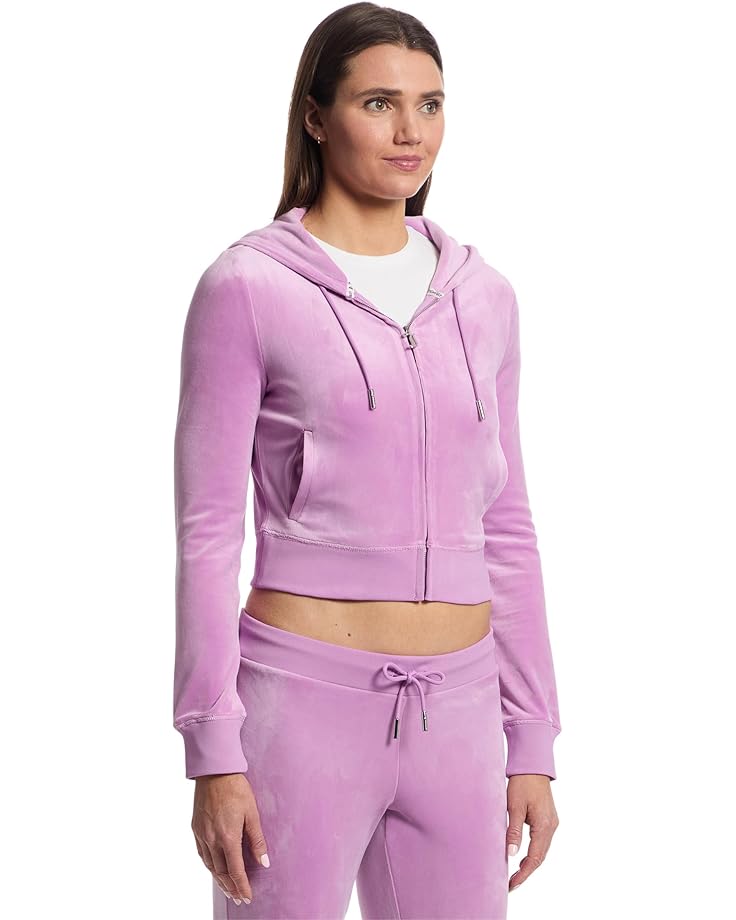 Juicy Couture Solid Classic Juicy Hoodie With Back Bling Women's Violet Tulle