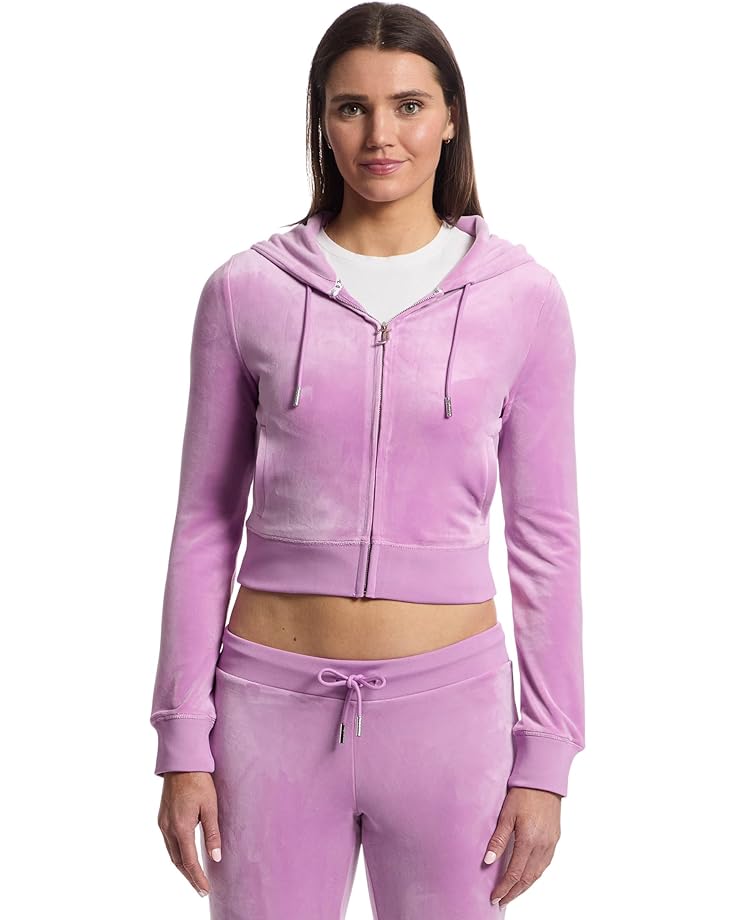 Juicy Couture Solid Classic Juicy Hoodie With Back Bling Women's Violet Tulle