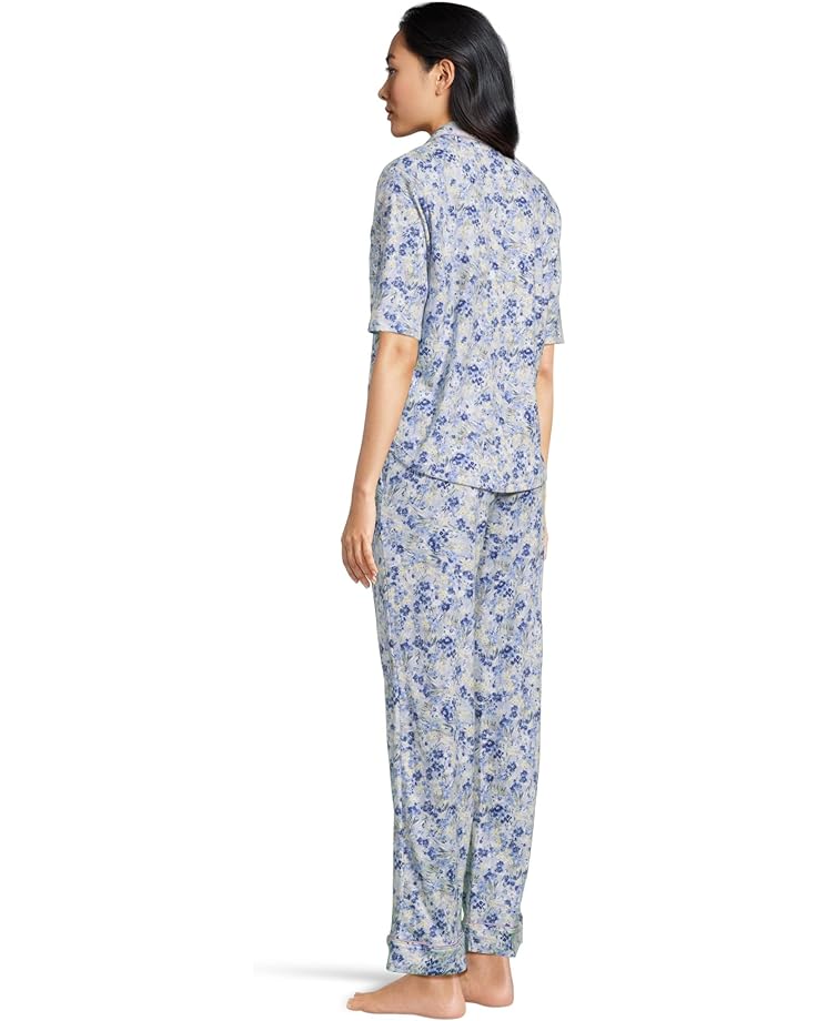 Karen Neuburger Elbow Sleeve Notch Collar Girlfriend PJ Set Women's