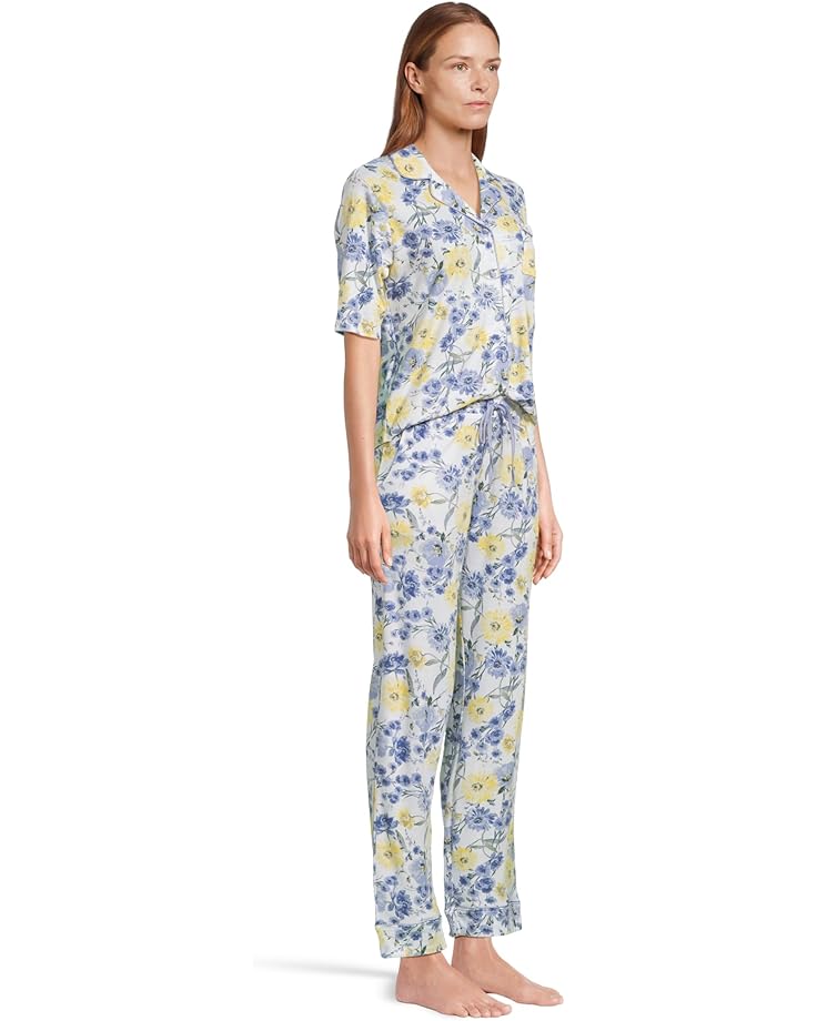 Karen Neuburger Elbow Sleeve Notch Collar Girlfriend PJ Set Women's