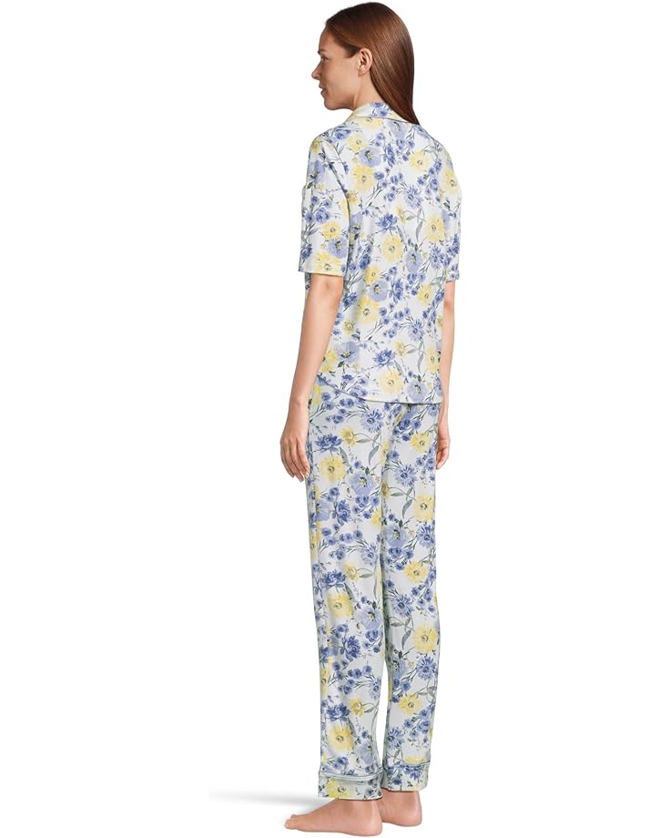 Karen Neuburger Elbow Sleeve Notch Collar Girlfriend PJ Set Women's