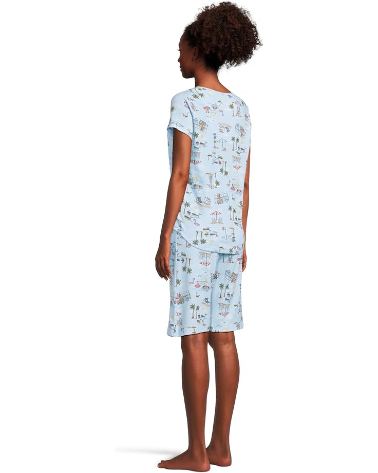 6pm Karen Neuburger Novelty Print Short Sleeve Bermuda Set Women's