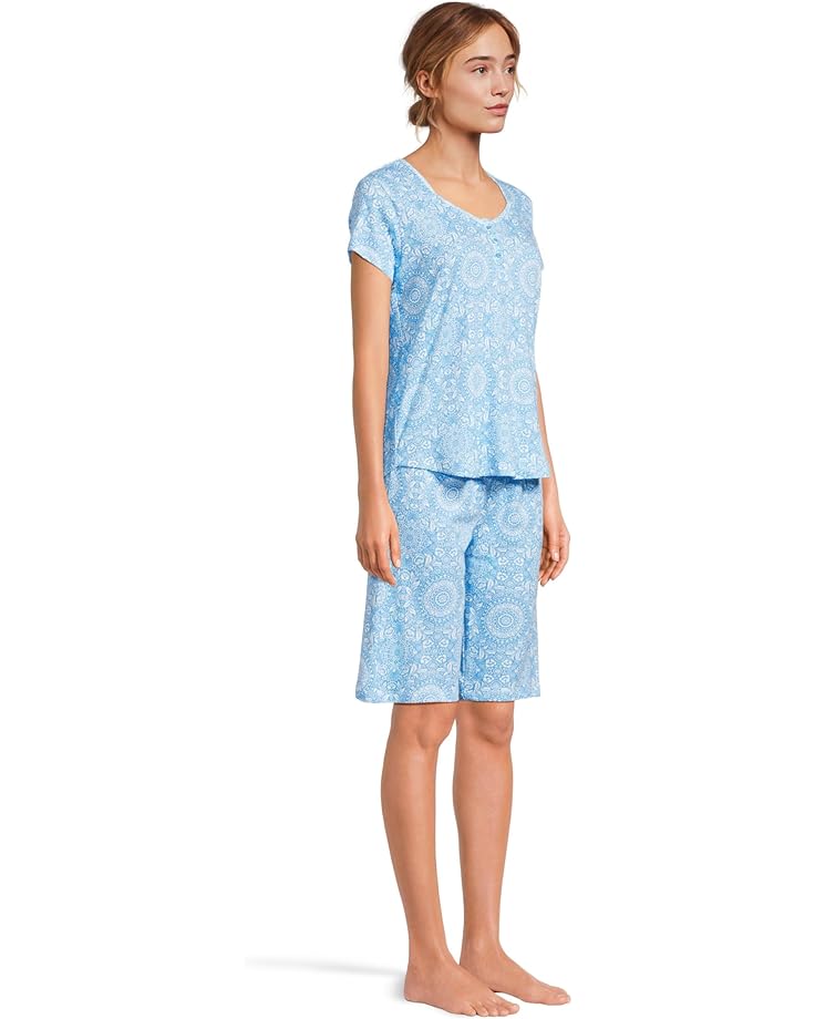 6pm Karen Neuburger Novelty Print Short Sleeve Bermuda Set Women's